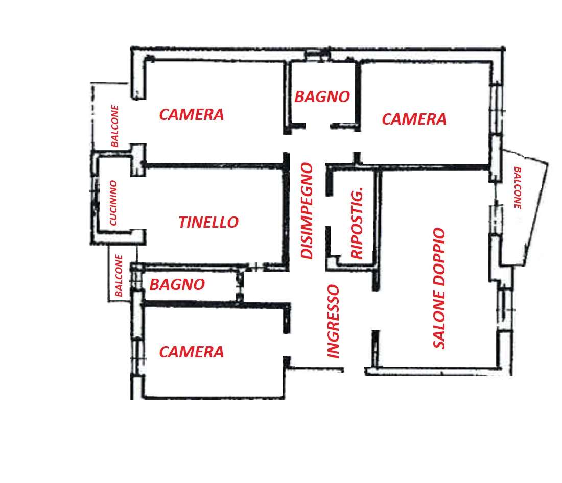 APPARTAMENTO DI 160 MQ C.A. CON DOPPI SERVIZI